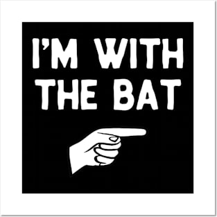 I'm With He Bat Costume Halloween Matching Posters and Art